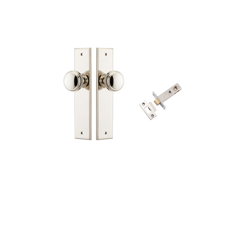Paddington Knob - Chamfered Backplate Passage Kit Polished Nickel / Solid Brass