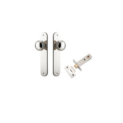 Paddington Knob - Oval Backplate Passage Kit Polished Nickel / Solid Brass