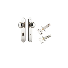 Paddington Knob - Oval Backplate Privacy Kit with Privacy Turn Polished Nickel / Solid Brass