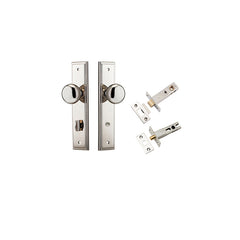 Cambridge Knob - Stepped Backplate Privacy Kit with Privacy Turn Polished Nickel / Solid Brass