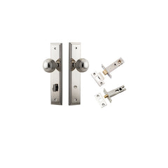 Guildford Knob - Stepped Backplate Privacy Kit with Privacy Turn Polished Nickel / Solid Brass