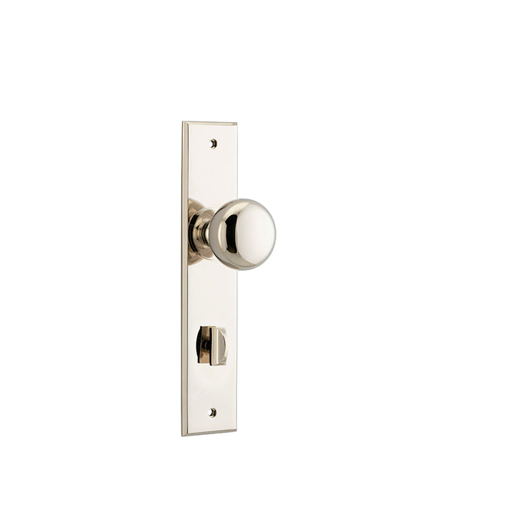 Cambridge Knob - Chamfered Backplate Polished Nickel / Brass
