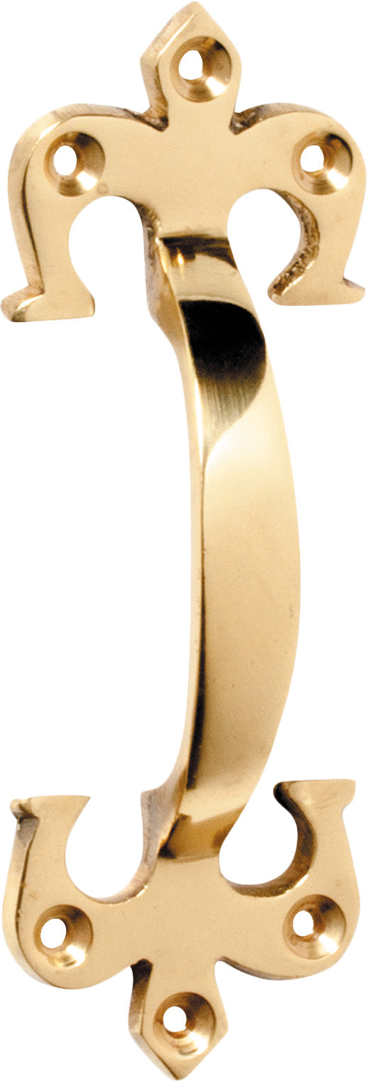 Fleur - de - Lis Pull Handle Polished Brass