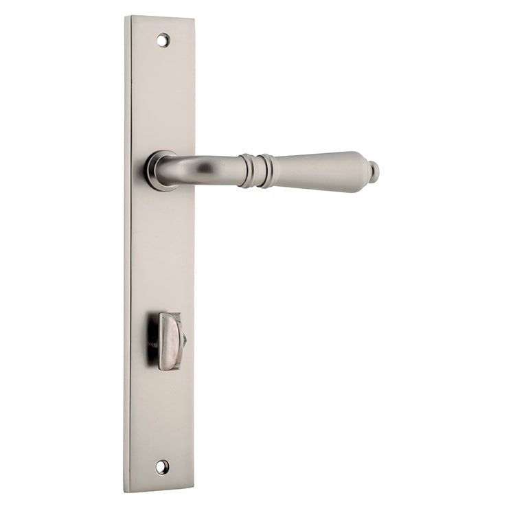 Sarlat Lever - Rectangular Backplate Satin Nickel / Solid Brass