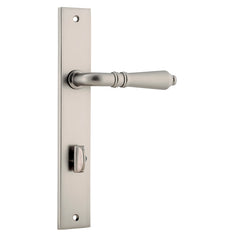 Sarlat Lever - Rectangular Backplate Satin Nickel / Solid Brass