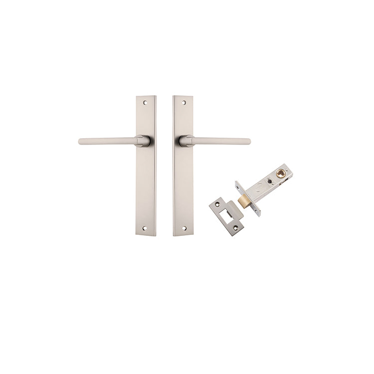 Baltimore Lever - Rectangular Backplate Passage Kit Satin Nickel / Solid Brass