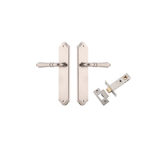 Sarlat Lever - Shouldered Backplate Passage Kit Satin Nickel / Solid Brass