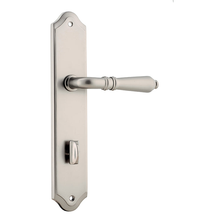 Sarlat Lever - Shouldered Backplate Satin Nickel / Solid Brass
