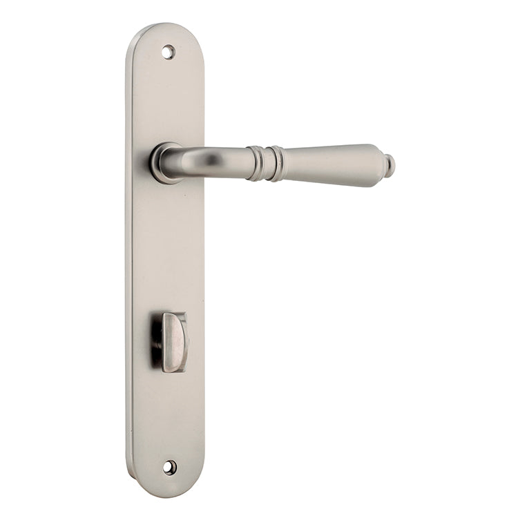 Sarlat Lever - Oval Backplate Satin Nickel / Solid Brass