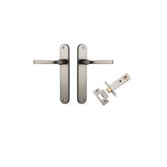 Annecy Lever - Oval Backplate Passage Kit Satin Nickel / Solid Brass