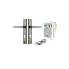 Bronte Lever - Rectangular Backplate Entrance Kit with High Security Lock Satin Nickel / Solid Brass