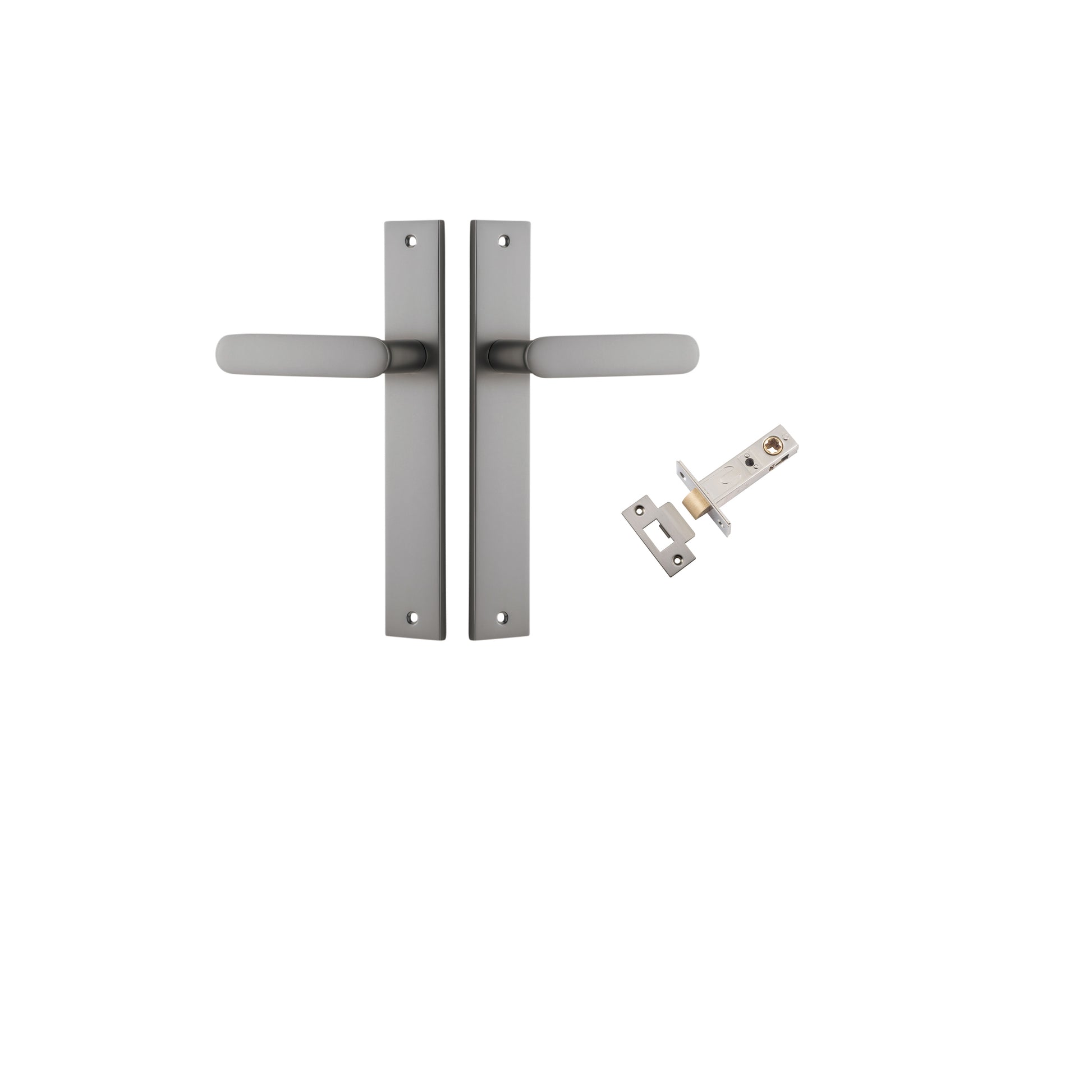 Bronte Lever - Rectangular Backplate Passage Kit Satin Nickel / Solid Brass