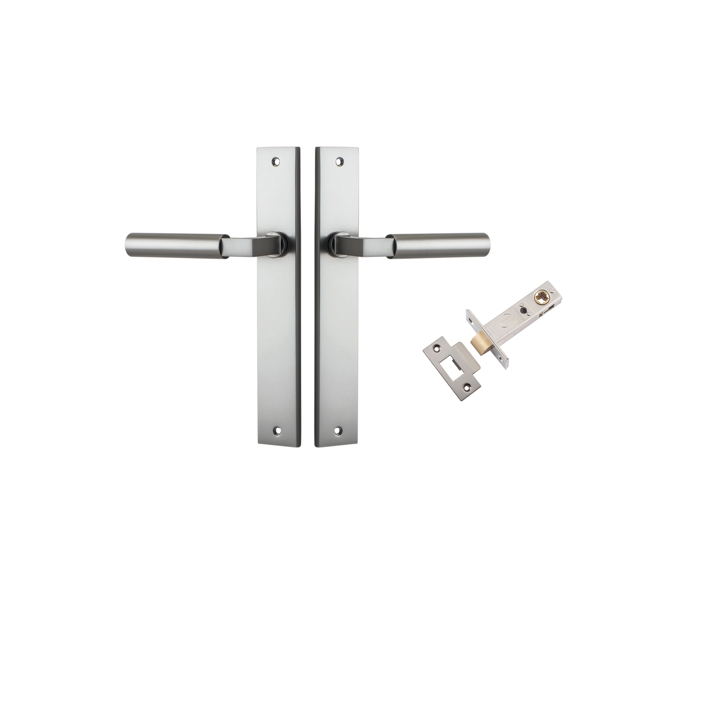 Berlin Lever - Rectangular Backplate Passage Kit Satin Nickel / Solid Brass