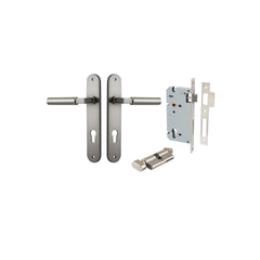 Berlin Lever - Oval Backplate Entrance Kit with High Security Lock Satin Nickel / Solid Brass