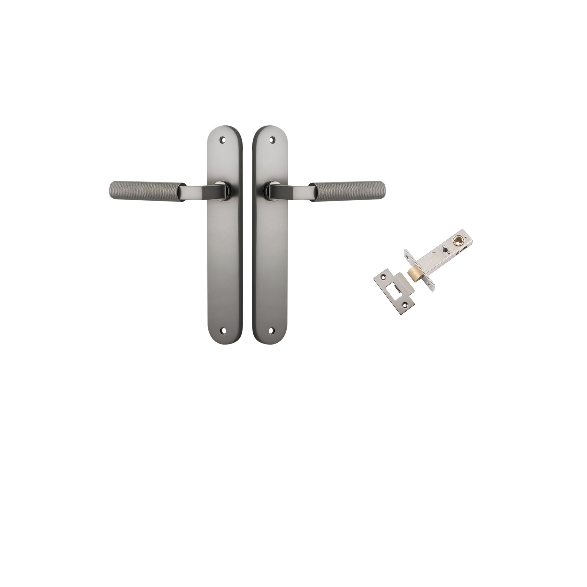 Brunswick Lever - Oval Backplate Passage Kit Satin Nickel / Solid Brass