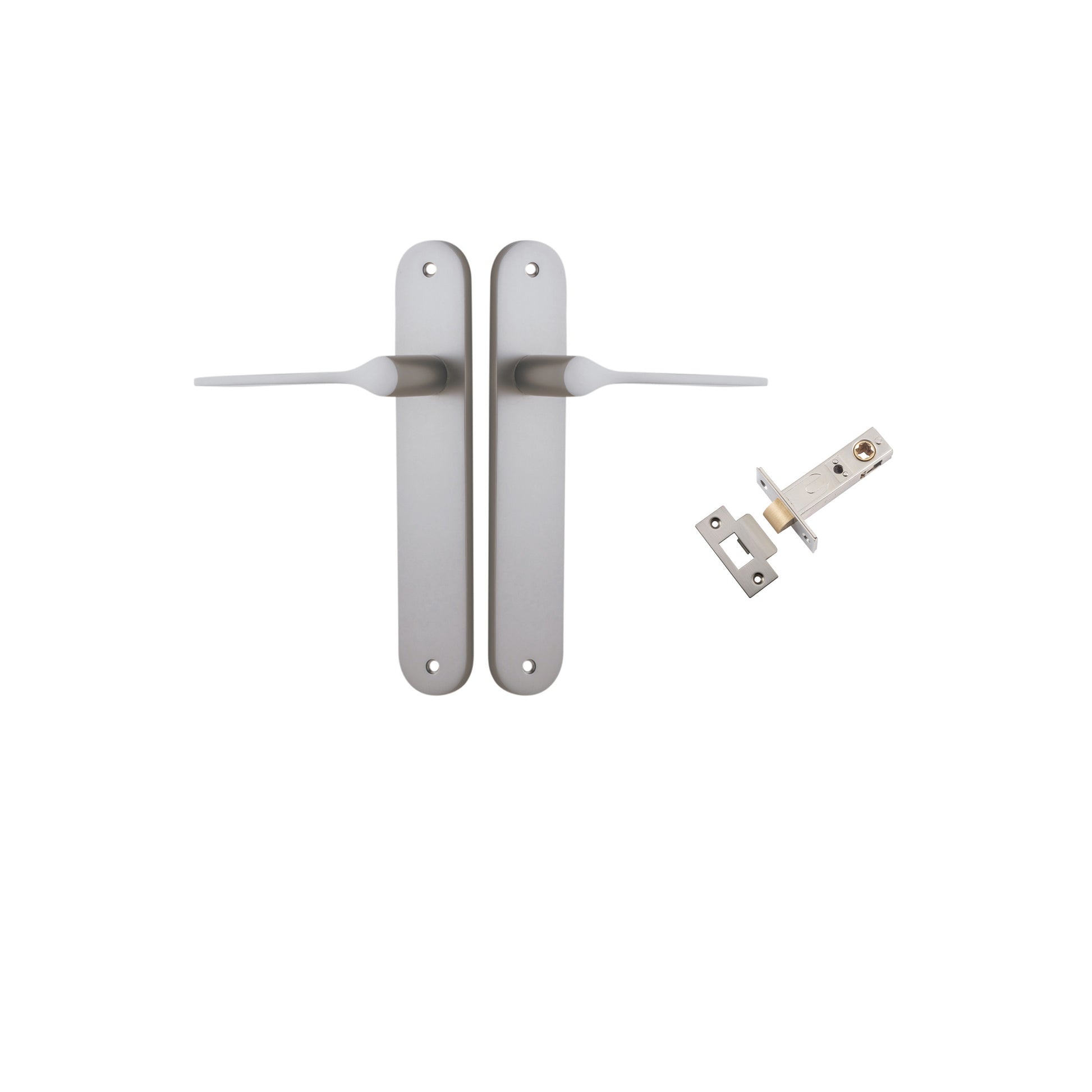 Como Lever - Oval Backplate Passage Kit Satin Nickel / Solid Brass