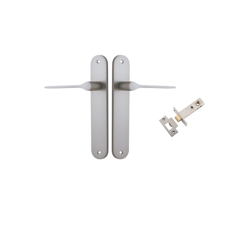 Como Lever - Oval Backplate Passage Kit Satin Nickel / Solid Brass