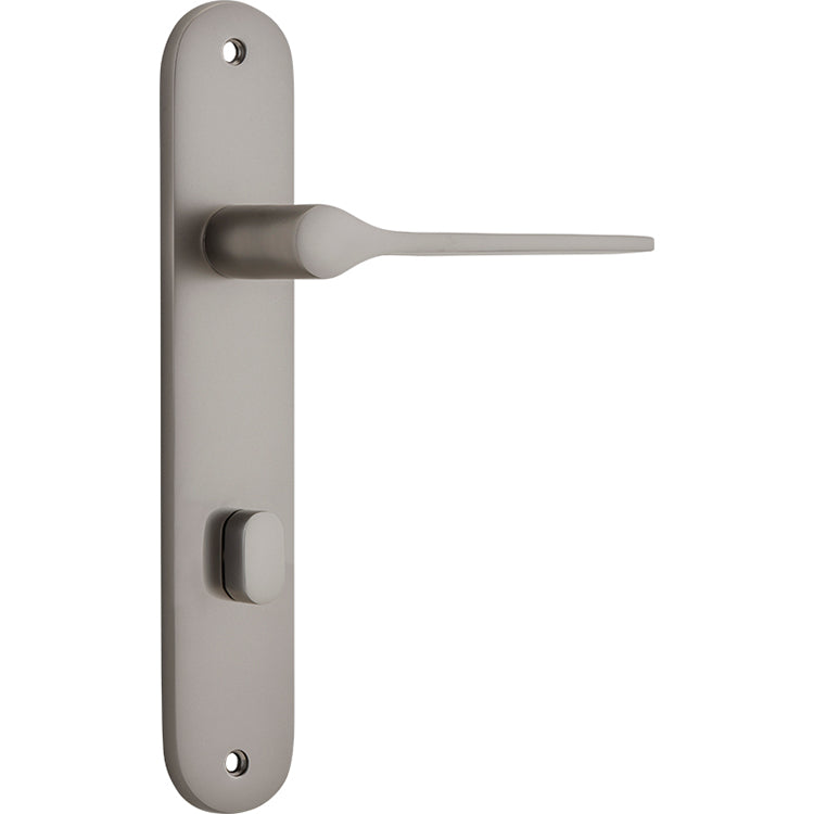 Como Lever - Oval Backplate Satin Nickel