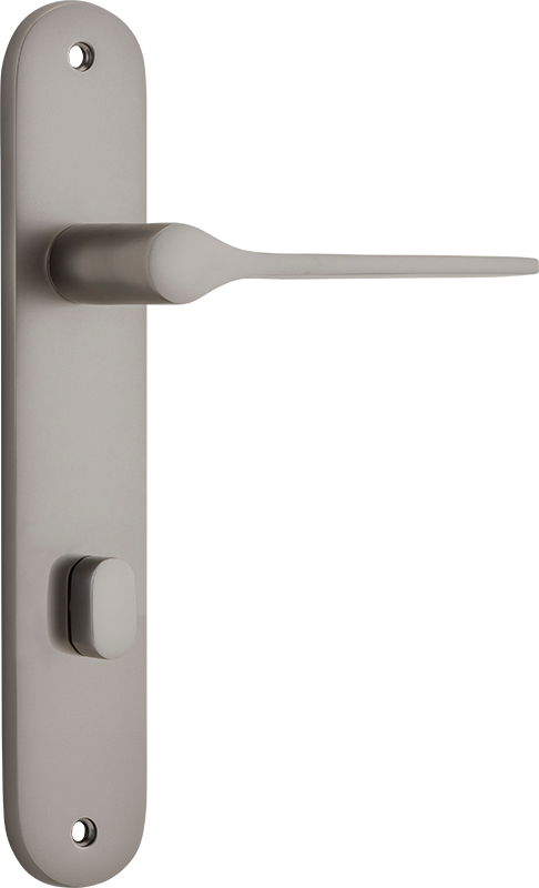 Como Lever - Oval Backplate Satin Nickel
