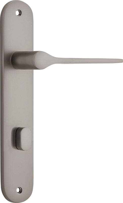 Como Lever - Oval Backplate Satin Nickel