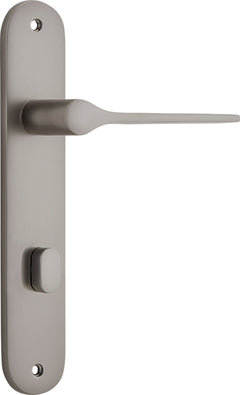 Como Lever - Oval Backplate Satin Nickel