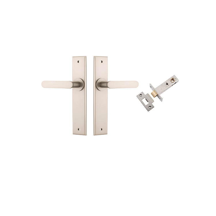 Bronte Lever - Chamfered Backplate Passage Kit Satin Nickel / Solid Brass