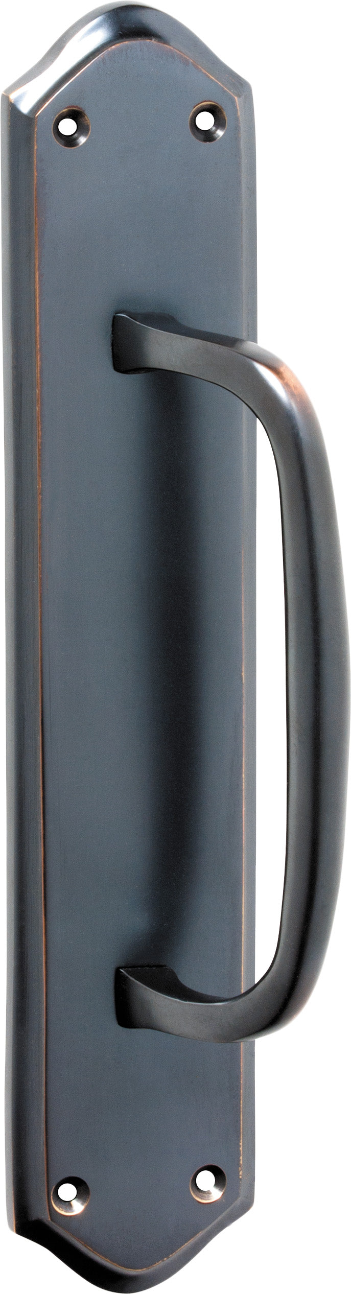 Offset Pull Handle on Backplate Antique Copper / H250xW50xP50mm