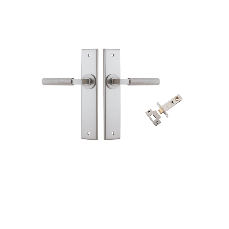 Brunswick Lever - Chamfered Backplate Passage Kit Satin Nickel / Solid Brass