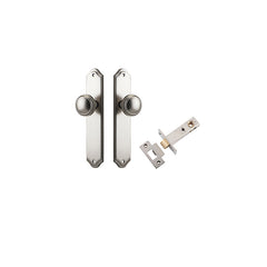 Paddington Knob - Shouldered Backplate Passage Kit Satin Nickel / Solid Brass