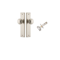 Paddington Knob - Chamfered Backplate Passage Kit Satin Nickel / Solid Brass