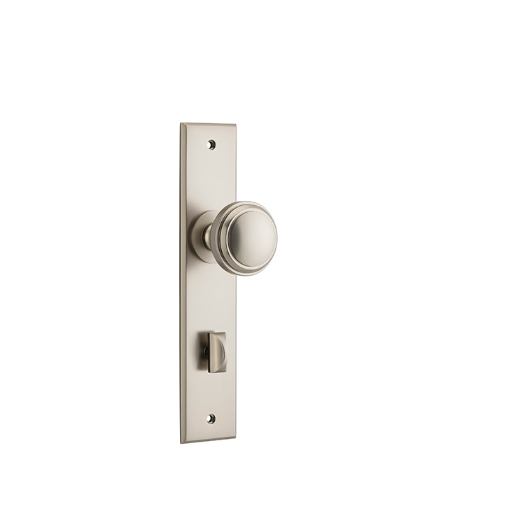 Paddington Knob - Chamfered Backplate Satin Nickel / Brass