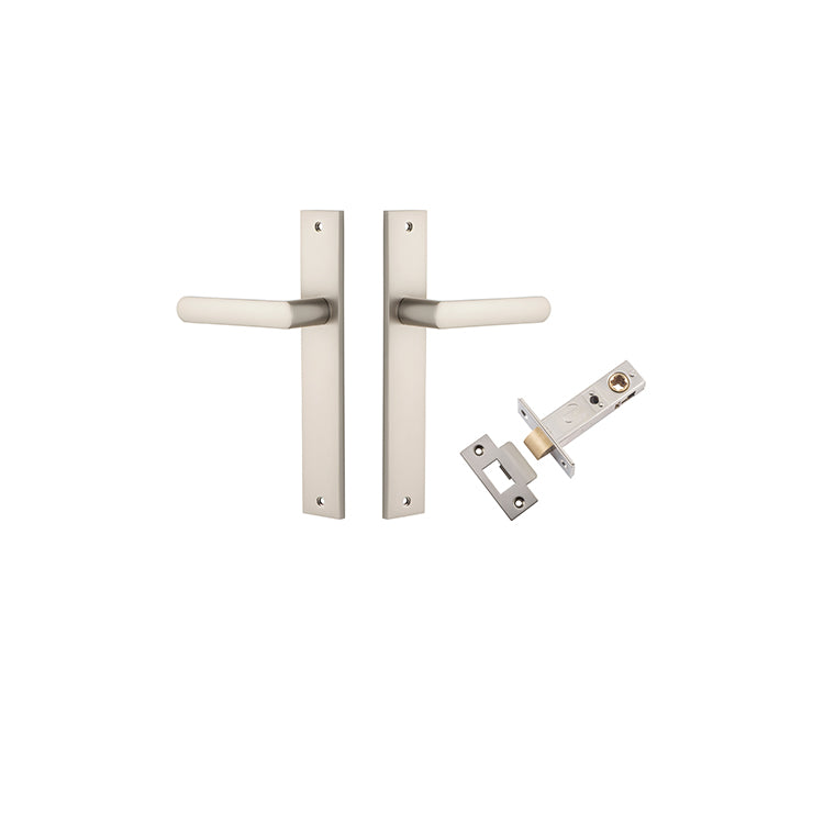 Osaka Lever - Rectangular Backplate Passage Kit Satin Nickel / Solid Brass