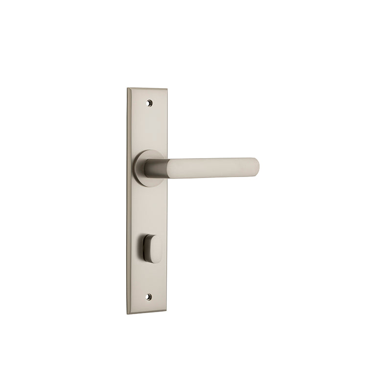 Osaka Lever - Chamfered Backplate Satin Nickel / Solid Brass