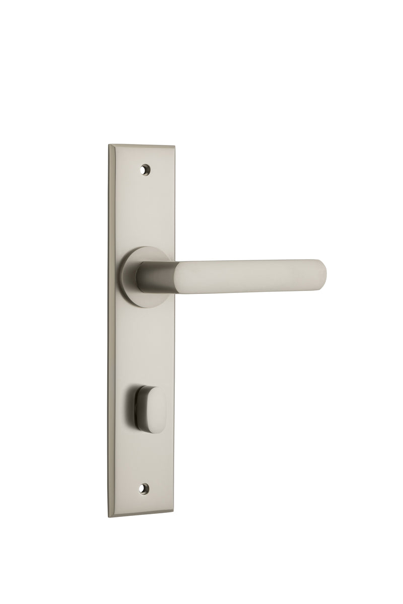 Osaka Lever - Chamfered Backplate Satin Nickel / Solid Brass