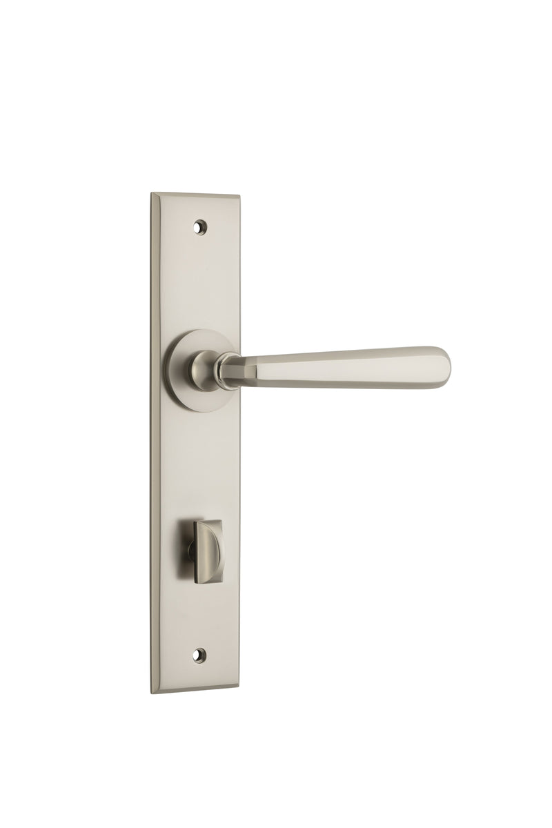 Copenhagen Lever - Chamfered Backplate Satin Nickel / Solid Brass