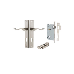 Stirling Lever - Rectangular Backplate Entrance Kit with High Security Lock Satin Nickel / Solid Brass