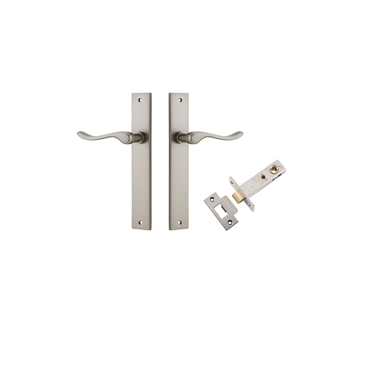 Stirling Lever - Rectangular Backplate Passage Kit Satin Nickel / Solid Brass