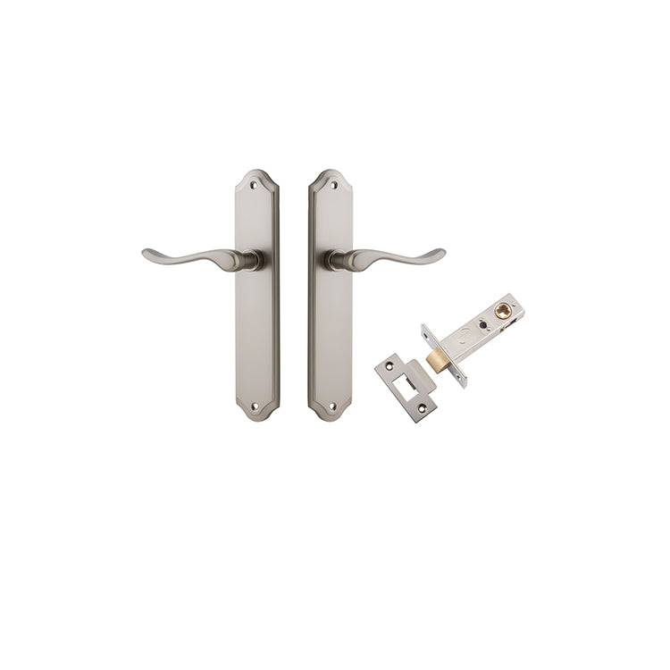 Stirling Lever - Shouldered Backplate Passage Kit Satin Nickel / Solid Brass