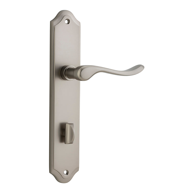 Stirling Lever - Shouldered Backplate Satin Nickel / Solid Brass