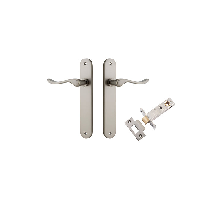 Stirling Lever - Oval Backplate Passage Kit Satin Nickel / Solid Brass