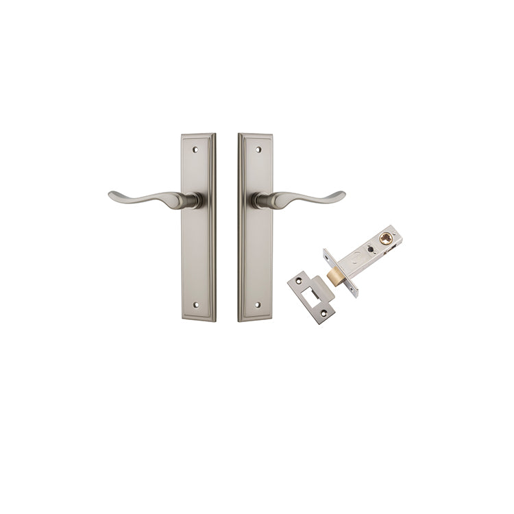 Stirling Lever - Stepped Backplate Passage Kit Satin Nickel / Solid Brass