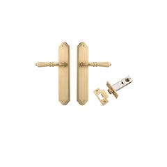 Sarlat Lever - Shouldered Backplate Passage Kit Satin Brass / Solid Brass