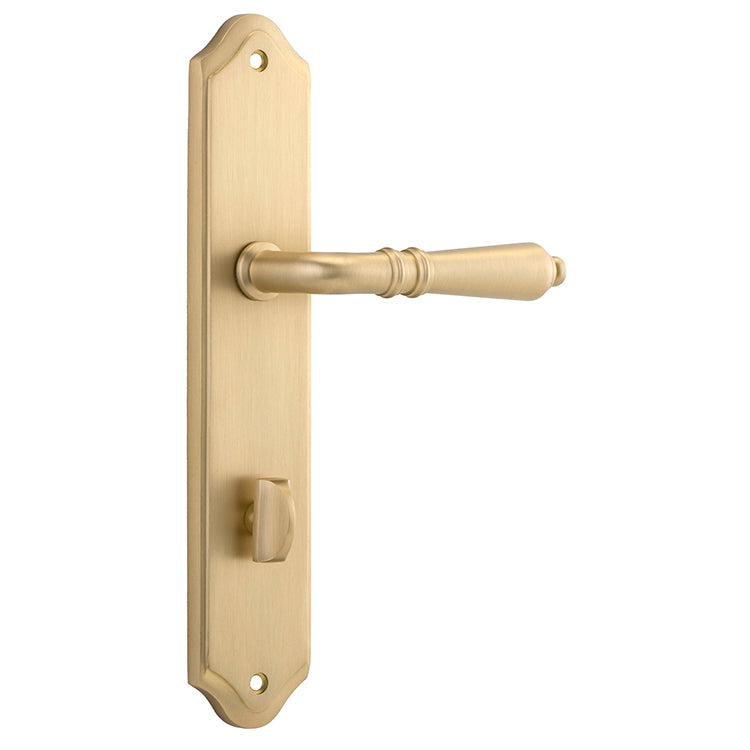 Sarlat Lever - Shouldered Backplate Satin Brass / Solid Brass