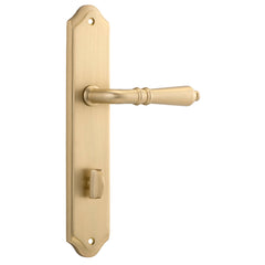 Sarlat Lever - Shouldered Backplate Satin Brass / Solid Brass