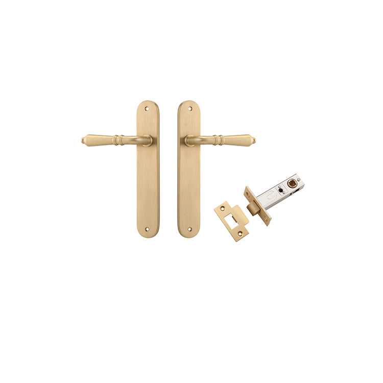 Sarlat Lever - Oval Backplate Passage Kit Satin Brass / Solid Brass