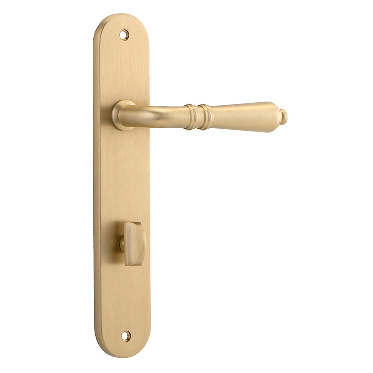 Sarlat Lever - Oval Backplate Satin Brass / Solid Brass