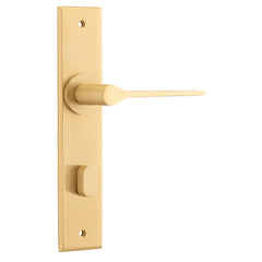Como Lever - Chamfered Backplate Satin Brass / Brass