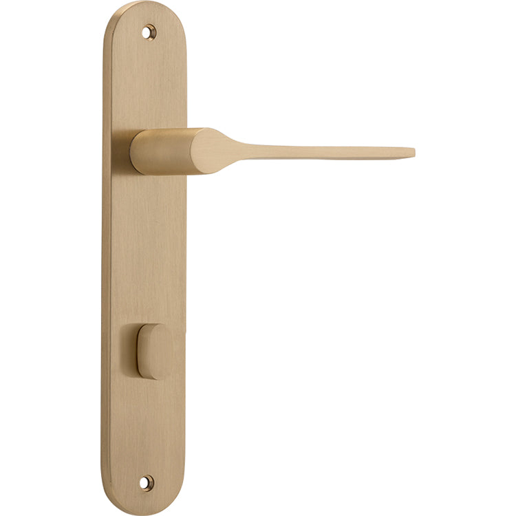 Como Lever - Oval Backplate Satin Brass