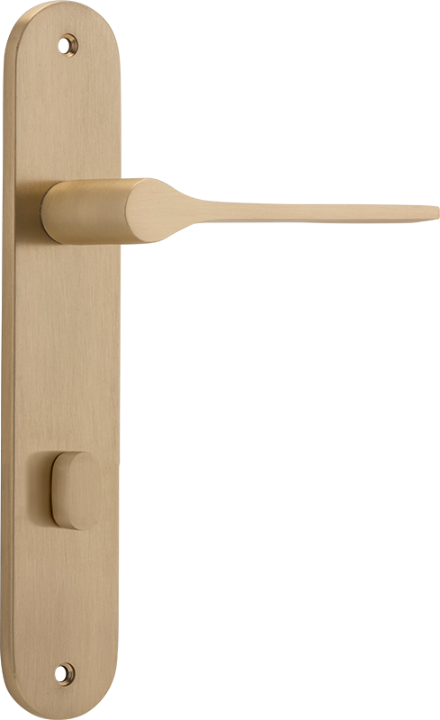 Como Lever - Oval Backplate Satin Brass