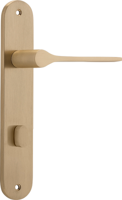 Como Lever - Oval Backplate Satin Brass